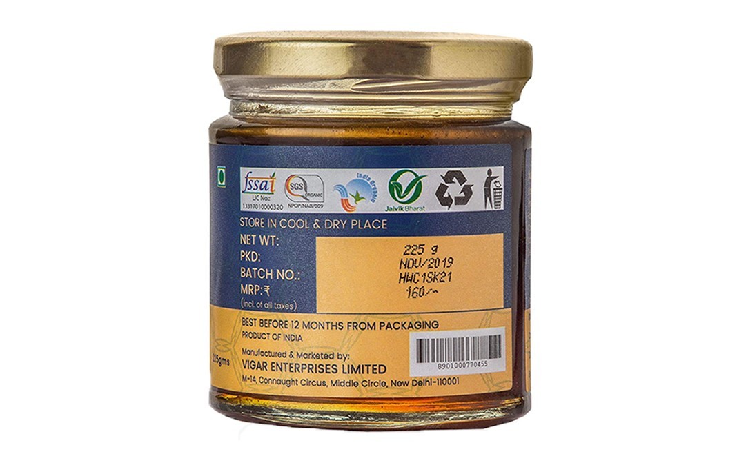 Organic Soul Honey Multi Flora Organic Wild Collection   Glass Jar  225 grams
